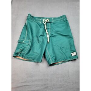 VonZipper Board Shorts Mens 34 Green Drawstring Cargo Pocket Lightweight Trunks‎